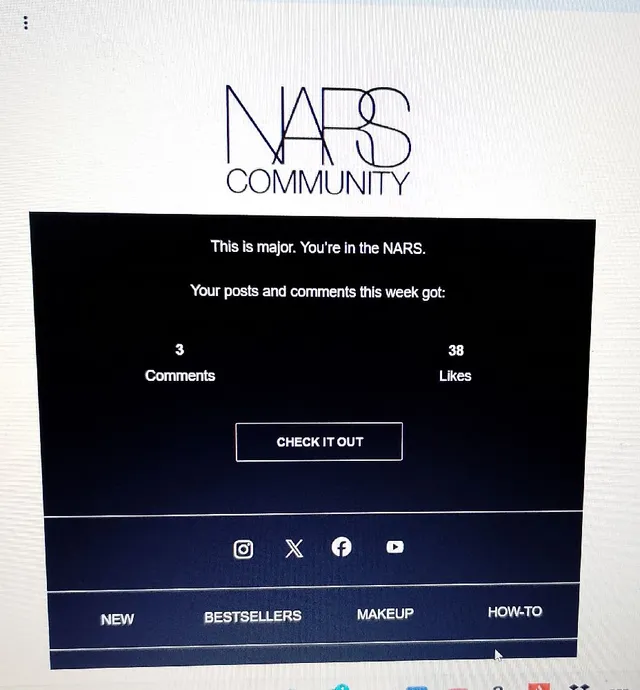 Thank you so much Nars Community Team for my weekly update x