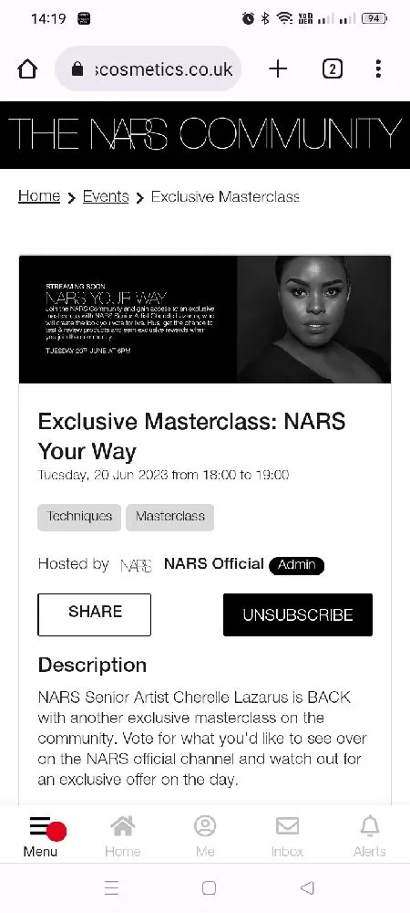 Have you signed up to next week's Nars Masterclass yet? I